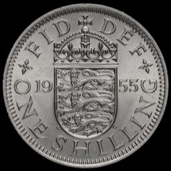 1955 Elizabeth II English Shilling, Uncirculated Reverse