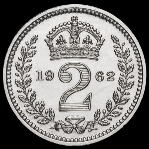 1962 Elizabeth II Silver Maundy Twopence Reverse
