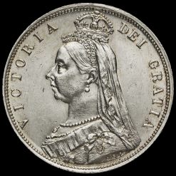 1887 Queen Victoria Jubilee Head Silver Half Crown Obverse