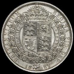 1887 Queen Victoria Jubilee Head Silver Half Crown Reverse