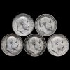 5 x Edward VII Silver Threepences Obverses