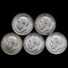 5 x George V Silver Threepences Obverse