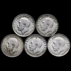 5 x George V Silver Threepences Obverse