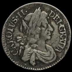 1679 Charles II Early Milled Silver Maundy Threepence Obverse