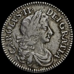 1684 Charles II Early Milled Silver Maundy Threepence Obverse