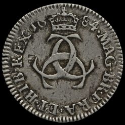 1684 Charles II Early Milled Silver Maundy Threepence Reverse