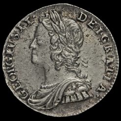 1735 George II Early Milled Silver Maundy Twopence Obverse