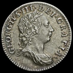 1762 George III Early Milled Silver Maundy Threepence Obverse