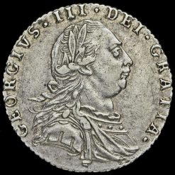 1787 George III Early Milled Silver Sixpence Obverse