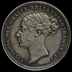 1887 Queen Victoria Young Head Silver Sixpence Obverse