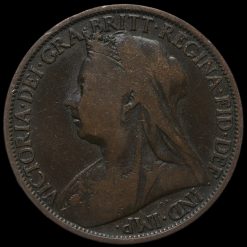 1895 Queen Victoria Veiled Head Penny Obverse