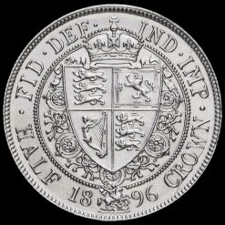 1896 Queen Victoria Veiled Head Silver Half Crown Reverse