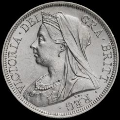 1900 Queen Victoria Veiled Head Silver Half Crown Obverse