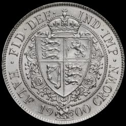 1900 Queen Victoria Veiled Head Silver Half Crown Reverse