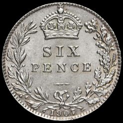 1907 Edward VII Silver Sixpence Reverse