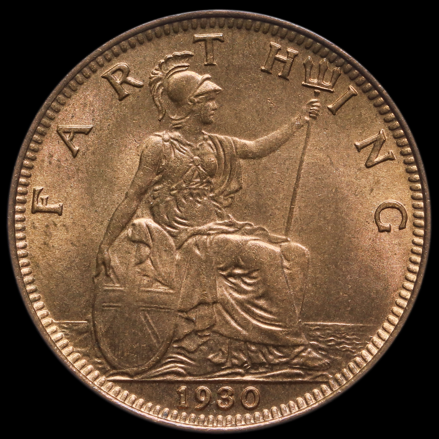 1930 George V Farthing, UNC