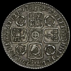 1745 George II Early Milled Silver Sixpence Reverse