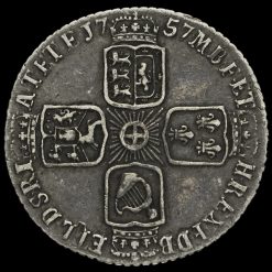 1757 George II Early Milled Silver Sixpence Reverse