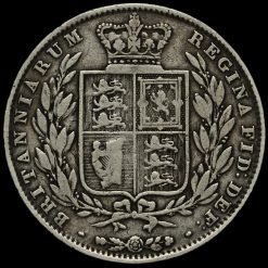 1845 Queen Victoria Young Head Silver Half Crown Reverse