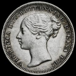 1877 Queen Victoria Young Head Silver Threepence Obverse