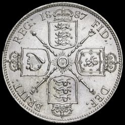 1887 Queen Victoria Jubilee Head Silver Florin Reverse