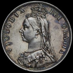 1887 Queen Victoria Jubilee Head Silver Half Crown Obverse