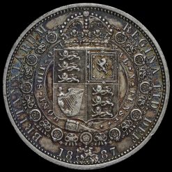 1887 Queen Victoria Jubilee Head Silver Half Crown Reverse
