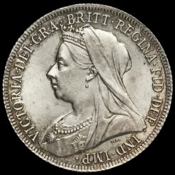 1897 Queen Victoria Veiled Head Silver Shilling Obverse