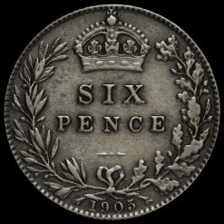1905 Edward VII Silver Sixpence Reverse