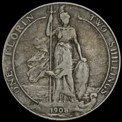 1908 Edward VII Silver Florin Reverse