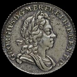 1723 George I Early Milled Silver SSC Sixpence Obverse