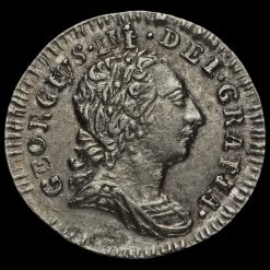 1776 George III Early Milled Silver Maundy Penny Obverse