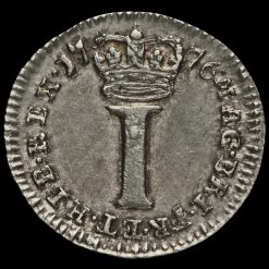 1776 George III Early Milled Silver Maundy Penny Reverse