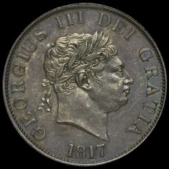 1817 George III Milled Silver Half Crown Obverse