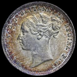 1885 Queen Victoria Young Head Silver Threepence Obverse