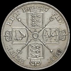 1887 Queen Victoria Jubilee Head Silver Double Florin Reverse