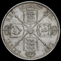 1887 Queen Victoria Jubilee Head Silver Florin Reverse