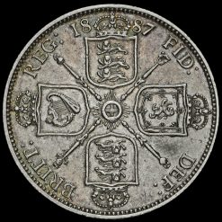 1887 Queen Victoria Jubilee Head Silver Florin Reverse