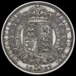 1887 Queen Victoria Jubilee Head Silver Half Crown Reverse