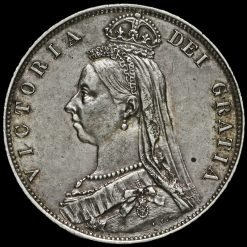 1887 Queen Victoria Jubilee Head Silver Half Crown Obverse