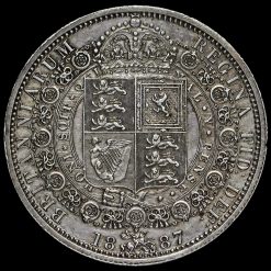 1887 Queen Victoria Jubilee Head Silver Half Crown Reverse