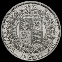 1887 Queen Victoria Jubilee Head Silver Half Crown Reverse