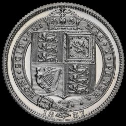 1887 Queen Victoria Jubilee Head Silver Proof Sixpence Reverse