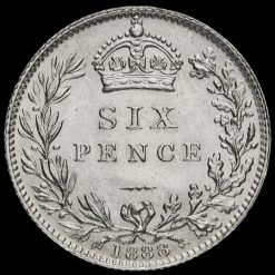 1888 Queen Victoria Jubilee Head Silver Sixpence Reverse