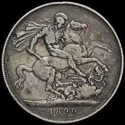 1890 Queen Victoria Jubilee Head Silver Crown Reverse