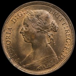 1891 Queen Victoria Bun Head Halfpenny Obverse