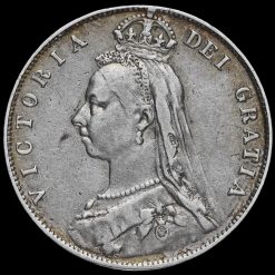 1891 Queen Victoria Jubilee Head Silver Half Crown Obverse