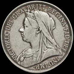 1893 Queen Victoria Veiled Head Silver LVI Crown Obverse