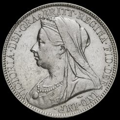 1898 Queen Victoria Veiled Head Silver Florin Obverse