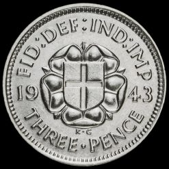 1943 George VI Silver Threepence Reverse